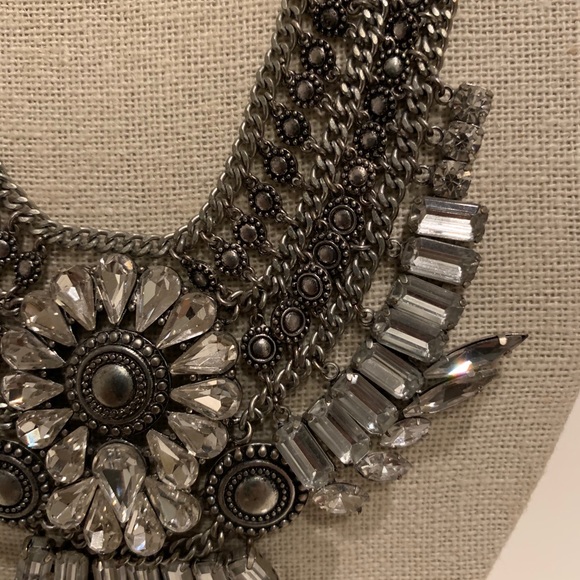 Shearling Silver Statement necklace with CZ - Picture 3 of 6